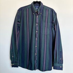 Ivy Crew Classics Men’s LT Tall Striped Button Down 90s Grunge Dadcore